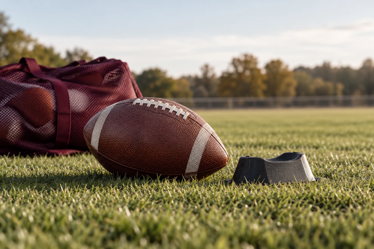American football practice equipment collection